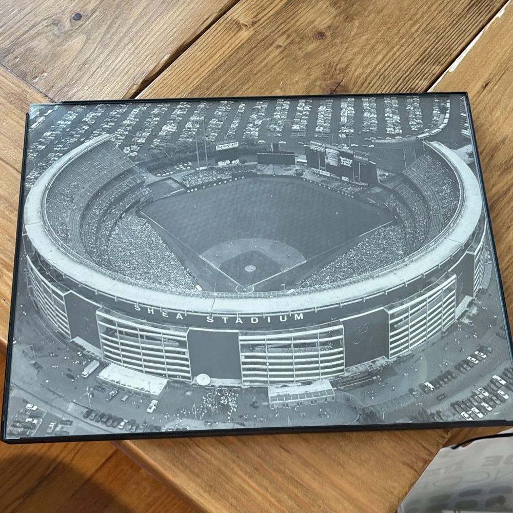 Shea Stadium Black and White Photo Print